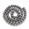 Electroplated Natural Lava Rock Bead Strands X-G-T061-55D-4mm-2