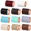 11 Rolls 11 Colors Round Waxed Polyester Cord YC-PA0001-01-1