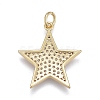 Brass Micro Pave Clear Cubic Zirconia Pendants X-ZIRC-M108-28-G-2