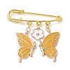 Butterfly & Flower Charm Alloy Enamel Brooches for Women JEWB-BR00144-05-1