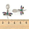 Rack Plating Alloy Pave Colorful Rhinestone Insect European Dangle Charms FIND-B034-14P-02-3