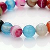 Faceted Natural Agate Round Beads Kids Stretch Bracelets BJEW-JB01910-2