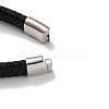 Men's Braided Black PU Leather Cord Bracelets BJEW-K243-36AS-4