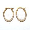 Oval 304 Stainless Steel Enamel Hoop Earrings X-EJEW-L139-12G-1