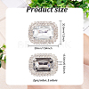 4Pcs 2 Colors Glass Rhinestone Rectangle Shoe Decorations FIND-FG0002-37-2