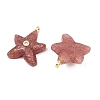 Natural Strawberry Quartz Pendants G-H353-01G-04-2