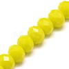 Opaque Solid Color Crystal Glass Rondelle Beads Strands EGLA-F049A-06-2