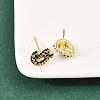 knot Brass Micro Pave Cubic Zirconia Stud Earrings EJEW-C174-01G-3
