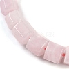 Natural Rose Quartz Hexagon Prism Graduated Beaded Necklaces for Women Men NJEW-K388-03R-2