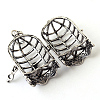 Rack Plating Brass Cage Pendants X-KK-Q402-14AS-3