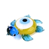 Handmade Lampwork Turtle with Evil Eye Figurine Display Decorations LAMP-N034-25-3