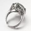Adjustable Oval Gemstone Wide Band Rings RJEW-L062-01B-3