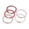 5Pcs Glass & Brass & Acrylic Beaded Stretch Bracelets Set BJEW-JB09677-02-4