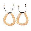 10mm Round Natural Yellow Jade Braided Bead Bracelets BJEW-C067-01C-12-1
