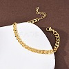 Brass Cuban Link Chain Bracelets for Women BJEW-C140-10G-3