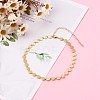 Brass Flat Round Link Chain Necklaces NJEW-JN03361-4