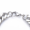 Tarnish Resistant Men's 304 Stainless Steel Diamond Cut Cuban Link Chain Bracelets X-BJEW-L673-002A-P-3