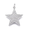 Brass Micro Pave Clear Cubic Zirconia Pendants ZIRC-M108-28-P-1