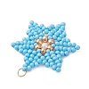 Glass Seed Beaded Pendants PALLOY-MZ01360-02-2