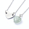 Heart Lariat Necklaces & Pendant Necklaces Sets NJEW-JN02803-03-3