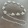 Tibetan Style Alloy Embossed Floral Heart Link Waist Belly Chains for Women FS-WG5DD44-01-2