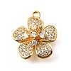 Brass Micro Pave Clear Cubic Zirconia Pendants X1-KK-U065-02A-G-1