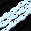 Handmade Porcelain Ceramic Beads Strands X1-PORC-T006-03O-1