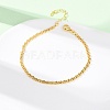Brass Curb Chain Bracelets for Women BJEW-C140-14G-2