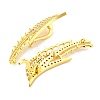 Rack Plating Brass Pave Clear Cubic Zirconia Twister Clasps KK-P243-03G-2