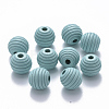 Painted Natural Wood Beehive Beads X-WOOD-Q040-019B-A01-1