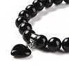 Natural Fluorite Beads Charm Bracelets BJEW-K164-B13-3