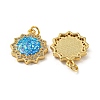 Brass Micro Pave Cubic Zirconia with Synthetic Opal Pendants KK-K356-17G-2