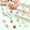 100Pcs 10 Colors Transparent Spray Paint Glass Pendants PALLOY-CJ00123-6