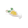 Glass Seed Beaded Pendants PALLOY-MZ00913-06-3
