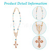 2Pcs Alloy & Brass Cross Charm Bracelets Set BJEW-DR0001-04-3