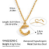 304 Stainless Steel Bamboo Initial Pendant Necklaces for Men Women WM4386-2-1