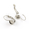 Tarnish Resistant Flat Round Tray Smooth Surface 304 Stainless Steel Leverback Earring Findings STAS-R065-63-1