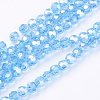 Electroplate Glass Beads Strands X-EGLA-R016-4m-8-1