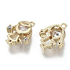 Brass Micro Pave Cubic Zirconia Charms X-KK-N232-47-NF-2