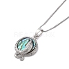 Rack Plating Natural Paua Shell Pendants Necklace NJEW-B104-01C-01P-1