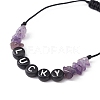 Natural Amethyst Chip Braided Bead Bracelets BJEW-JB09608-07-2