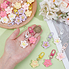 20Pcs 5 Colors Resin Flower Pendant Decorations HJEW-UN0001-27-4