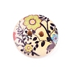 2-Hole Printed Wooden Buttons X-WOOD-E011-01-2