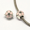 Alloy Enamel Flower Large Hole Style European Beads MPDL-R036-51I-1