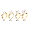 Branch Leaf Rack Plating Brass with Clear Cubic Zirconia Open Cuff Ring Settings KK-G455-12G-4