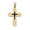 Ion Plating(IP) 304 Stainless Steel Enamel Rhinestone Pendants STAS-Q325-05I-G-1