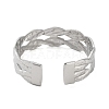 Non-Tarnish 304 Stainless Steel Braided Open Cuff Bangles BJEW-M316-04P-3