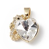 Real 18K Gold Plated Rack Plating Brass Micro Pave Cubic Zirconia Pendants KK-C015-02G-17-1