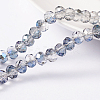 Half Plated Faceted Glass Rondelle Bead Strands X-EGLA-S096-6mm-03-1