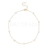 Natural Pearls Beaded Chain Necklace NJEW-JN04345-1